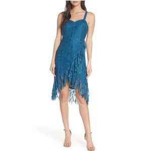 Foxiedox Lace Ruffle Sleeveless Cocktail Dress